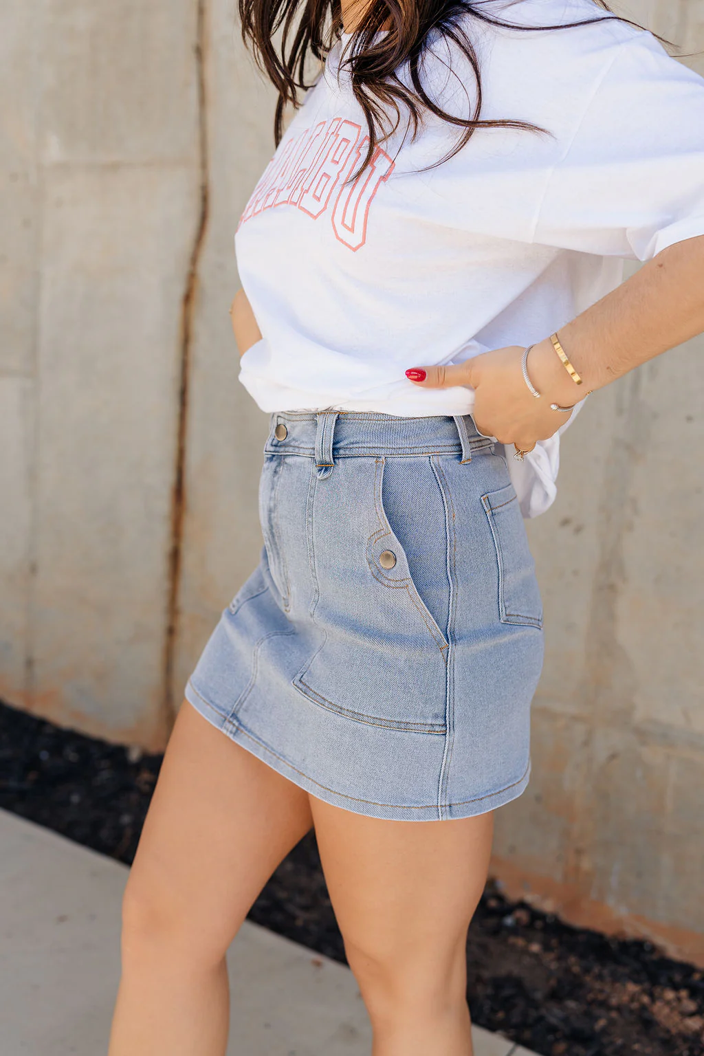 Sloane Light Denim Wash Skirt - Image 4