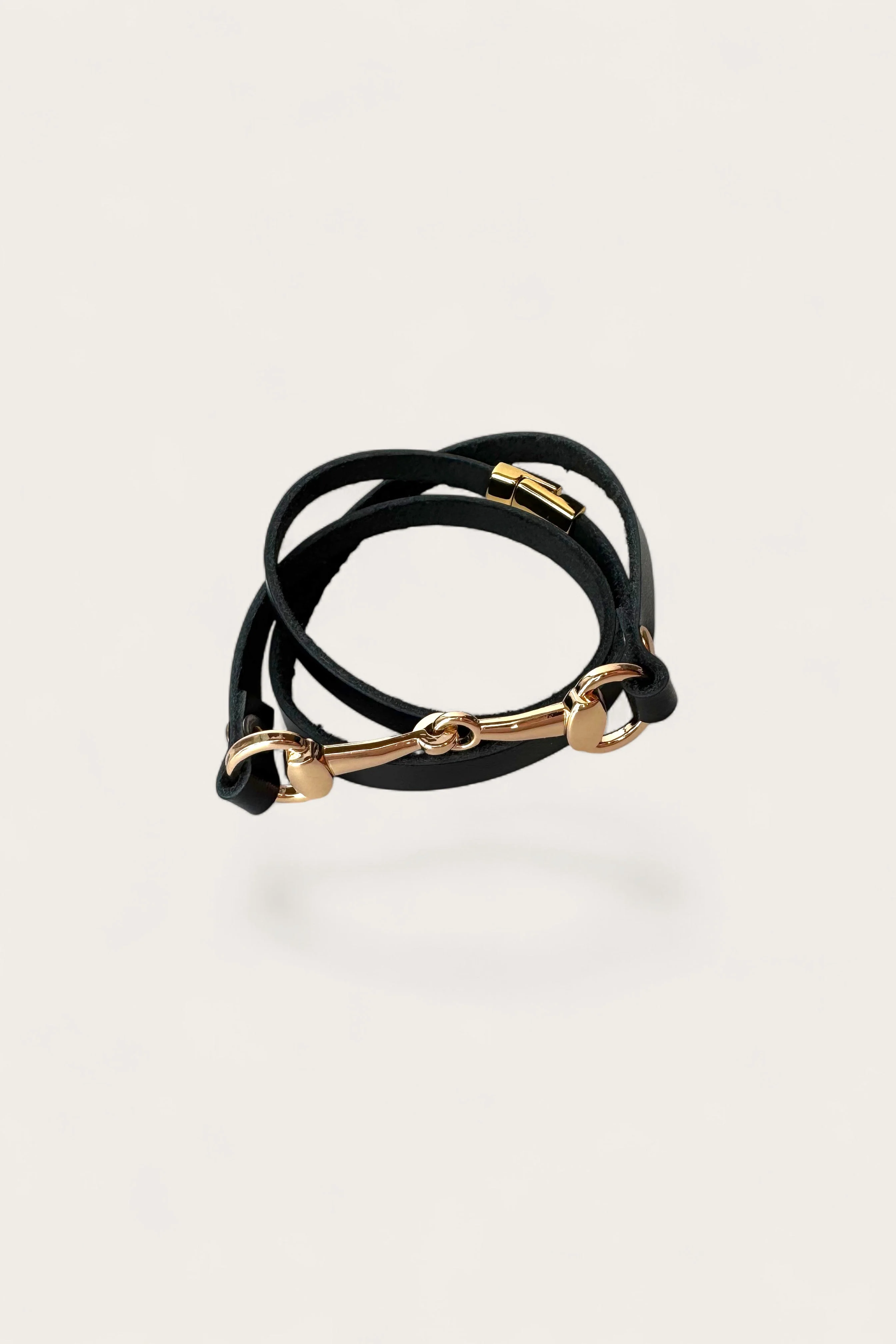 Sofia Black Leather Layered Bracelet