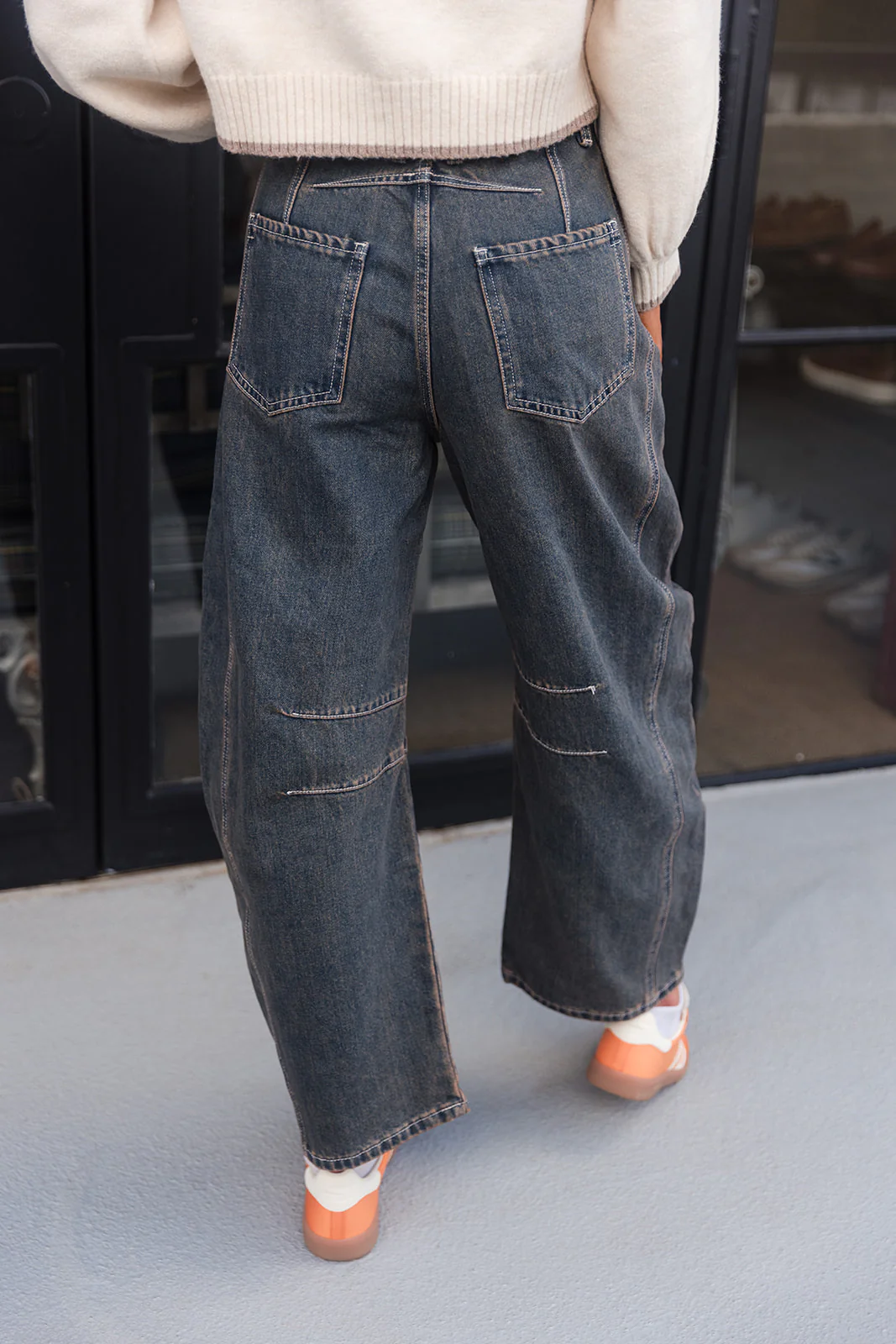 Sophia Dark Denim Barrel Jeans - Image 5