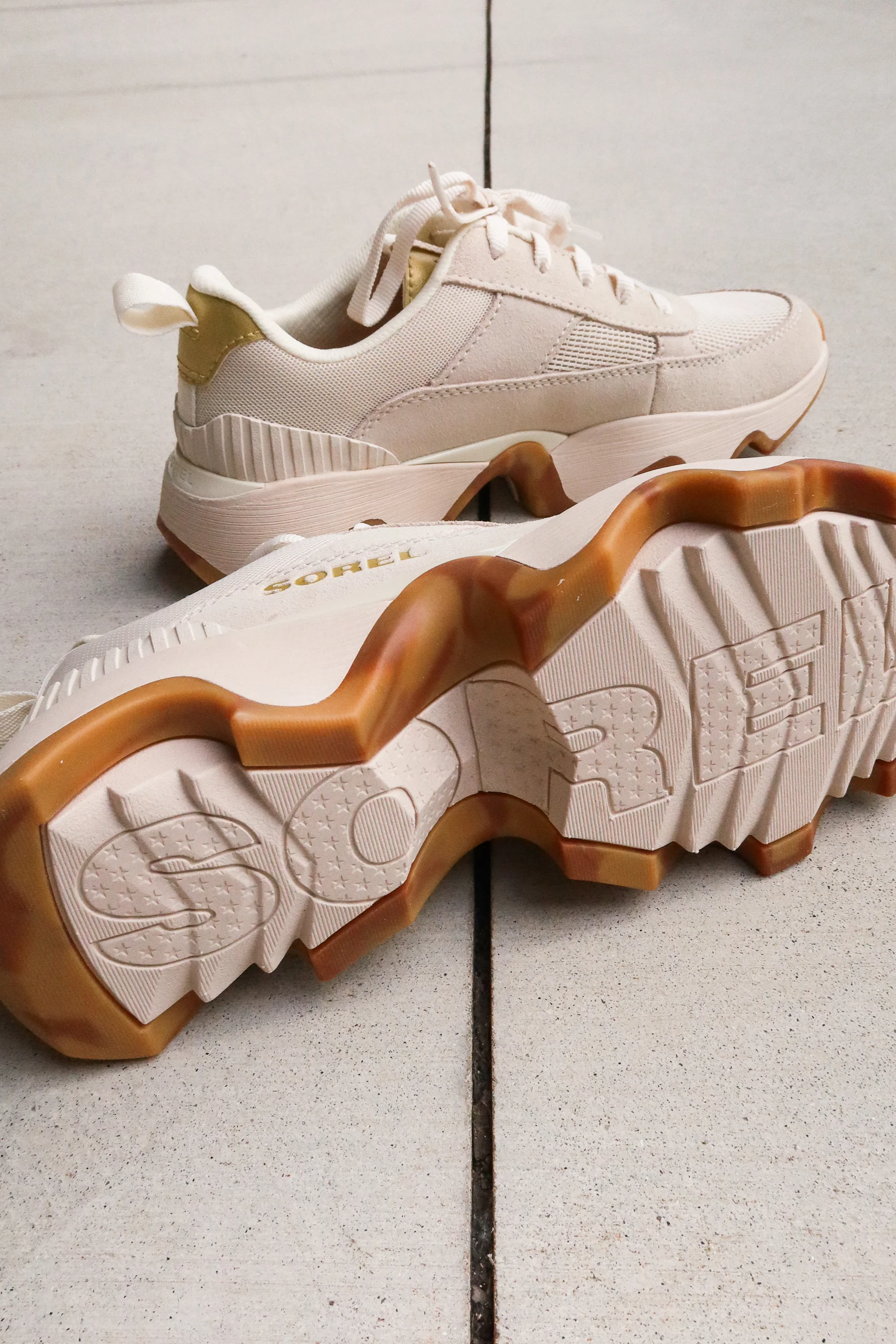 Sorel Kinetic Impact II Wonder Lace True Gold & Chalk Sneaker - Image 3