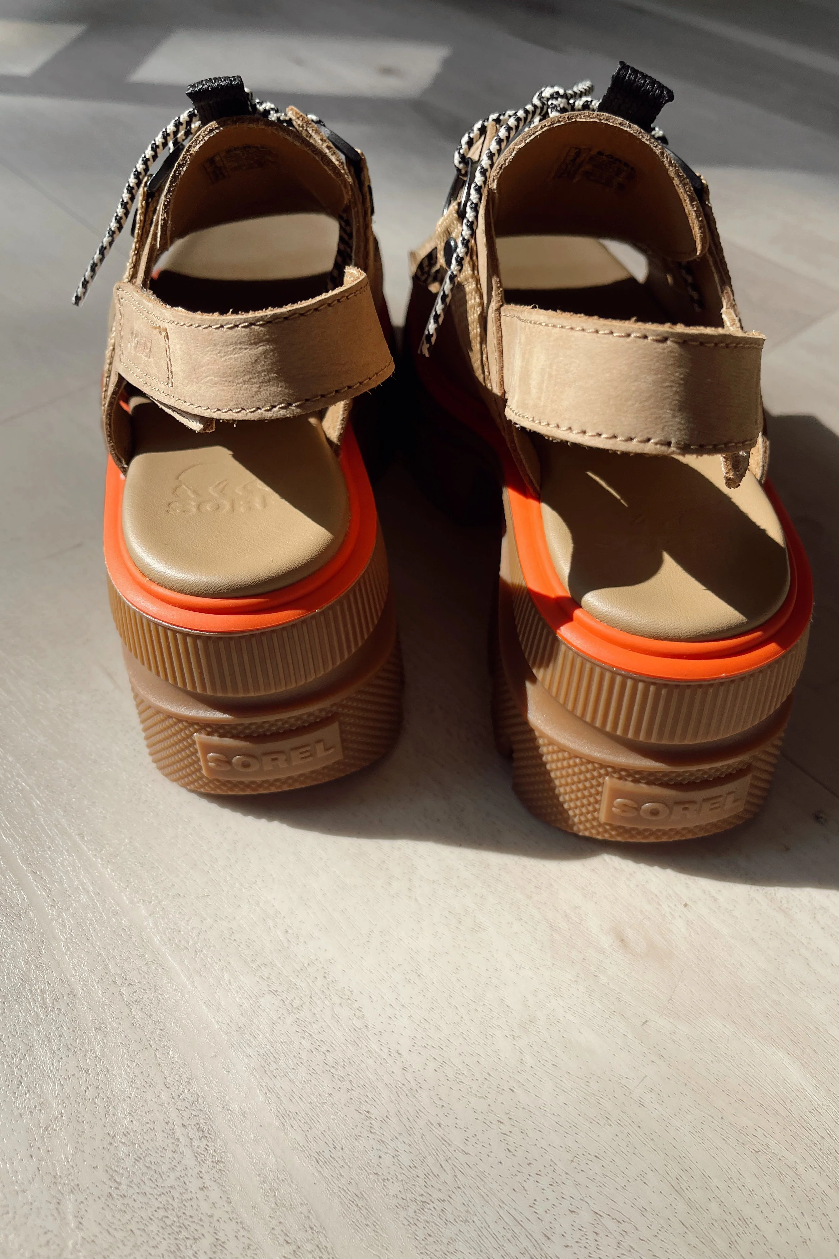 Sorel Rein Lace Brown & Black Platform Sandal - Image 4