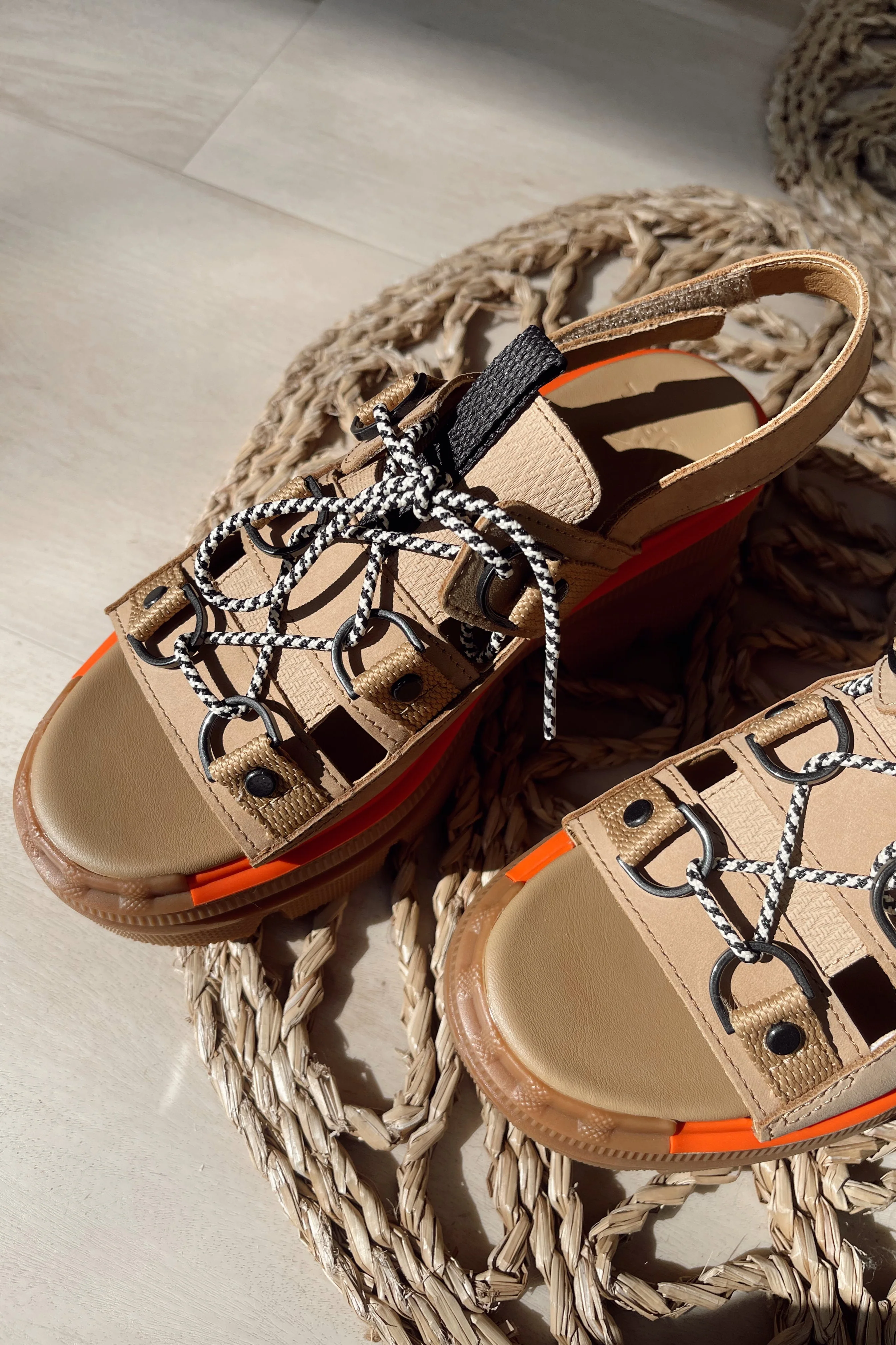 Sorel Rein Lace Brown & Black Platform Sandal - Image 5