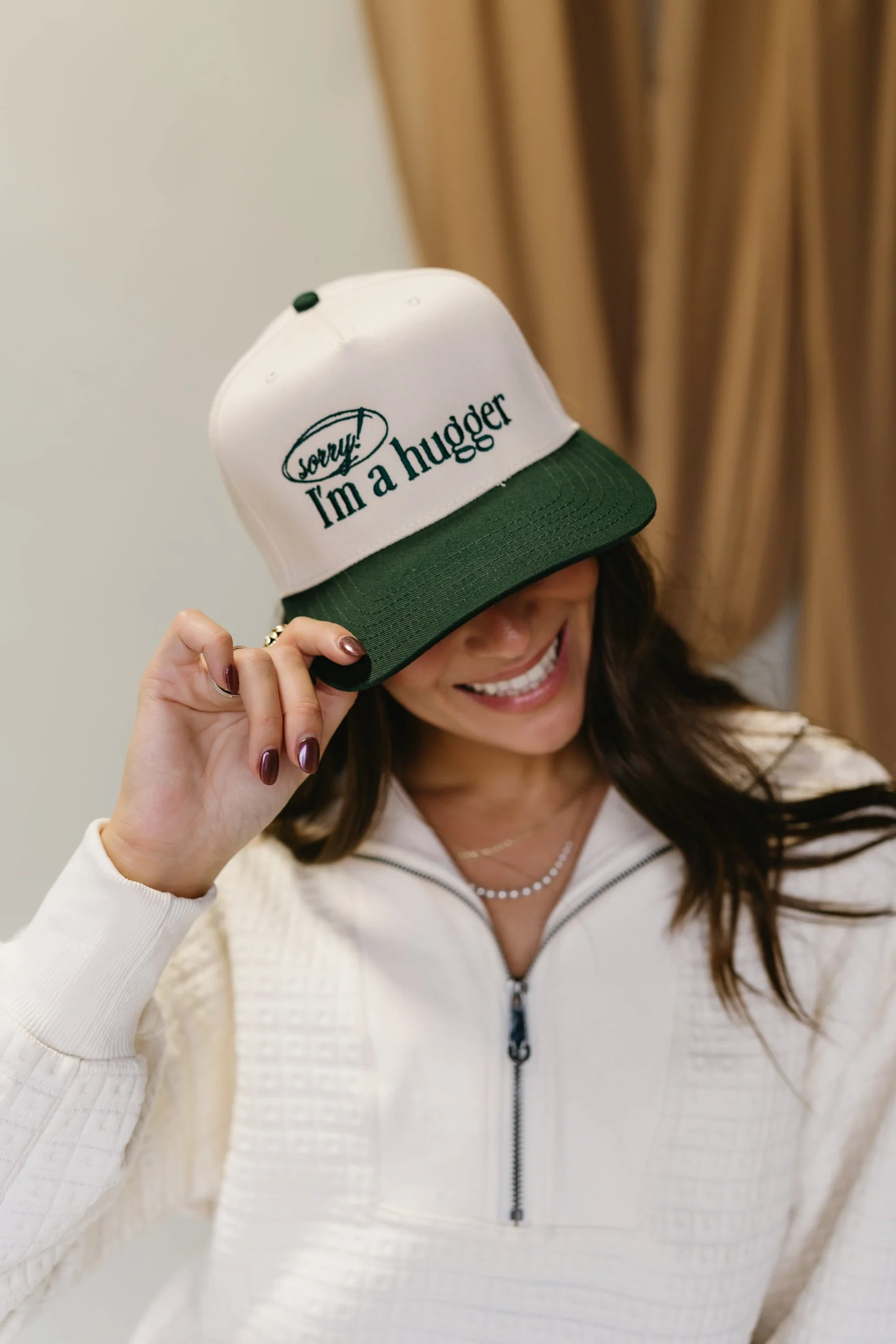 Sorry I'm A Hugger Green Trucker Hat