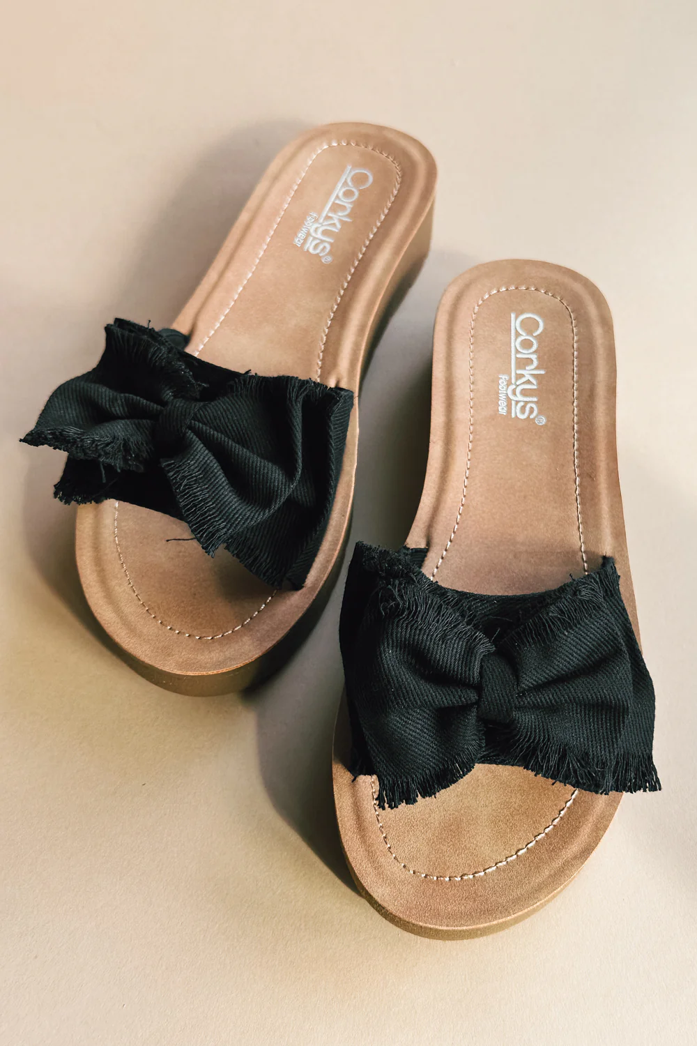 Corkys Spray Tan Black Combo Canvas Sandal