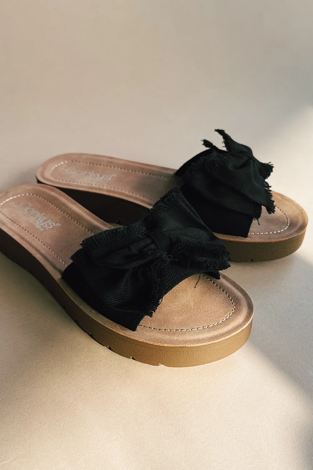 Corkys Spray Tan Black Combo Canvas Sandal - Image 3
