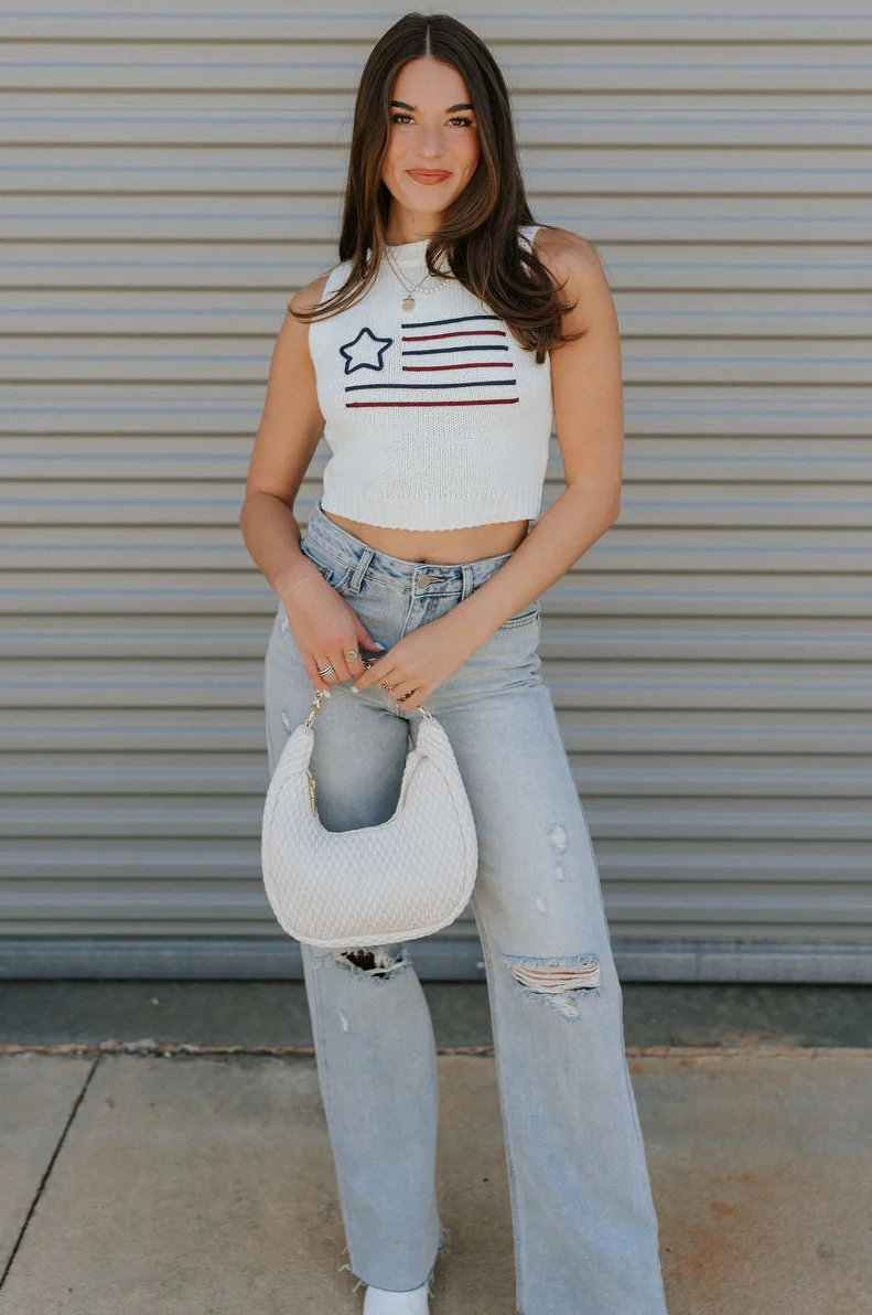 Star American Flag Cream Knit Tank - Image 8