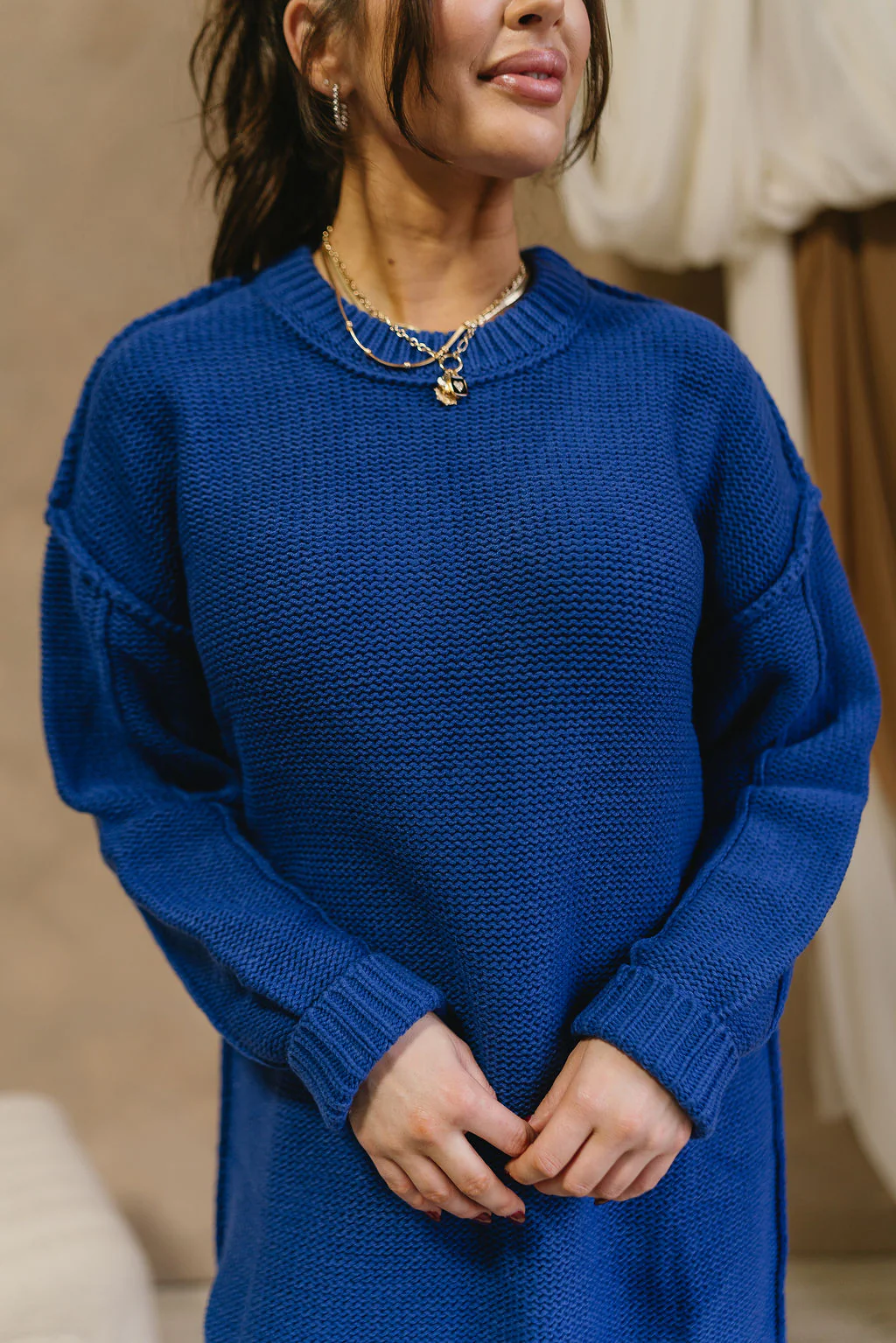 Stella Royal Blue Sweater Dress - Image 3