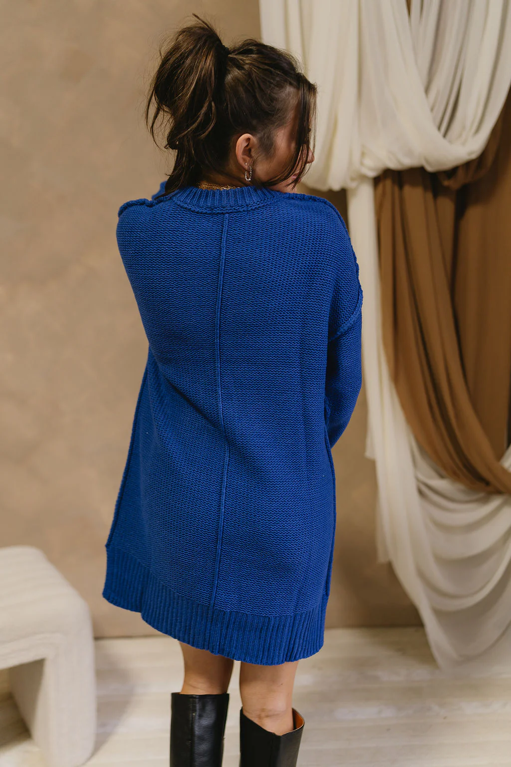 Stella Royal Blue Sweater Dress - Image 5