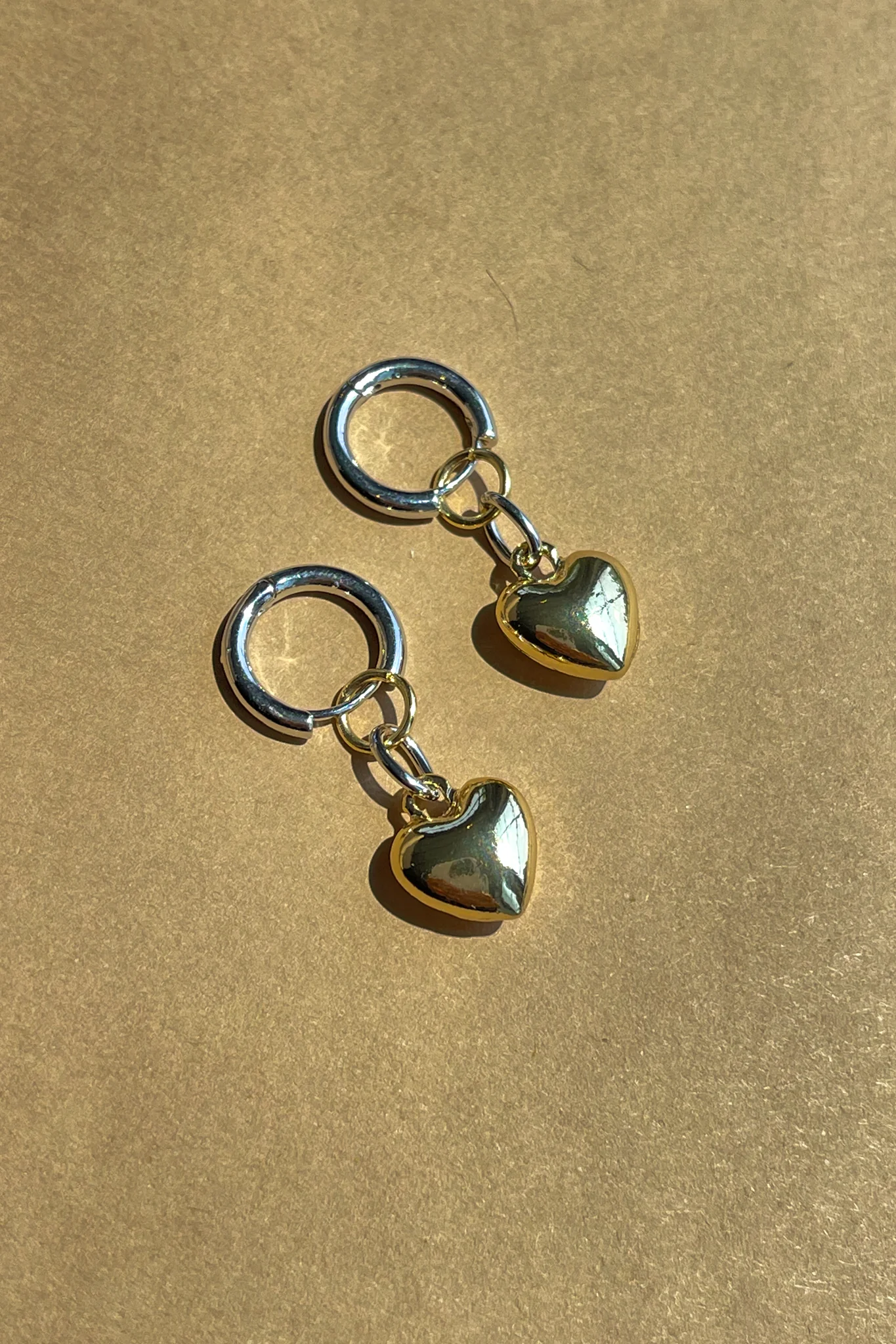 Stella Silver & Gold Heart Dangle Earring