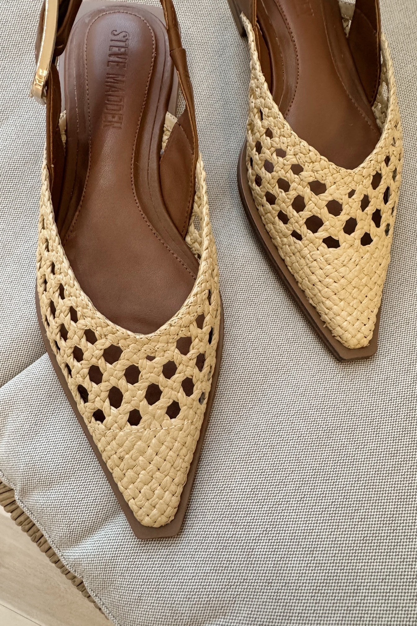 Steve Madden Shay Natural Woven Pointed Toe Flat - Image 5