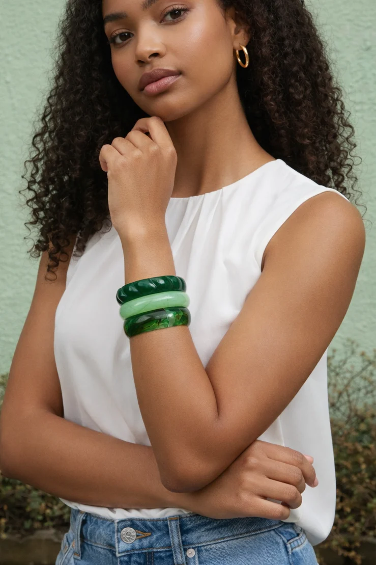 Stevie Green Multi Bangle Set