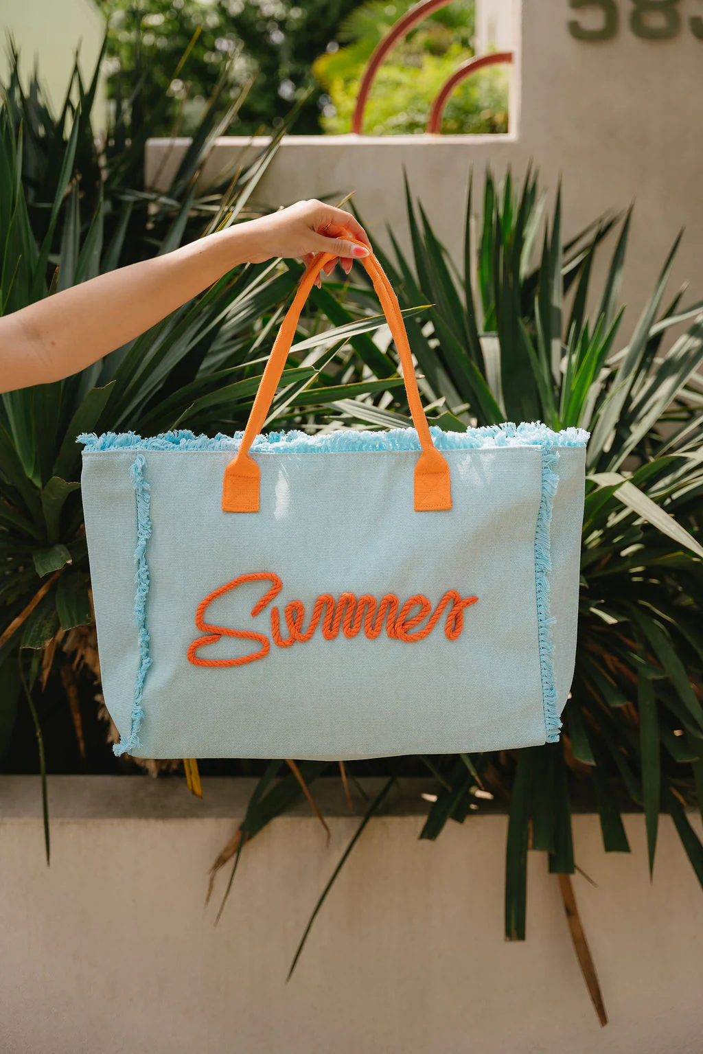 Summer Aqua & Orange Tote Bag