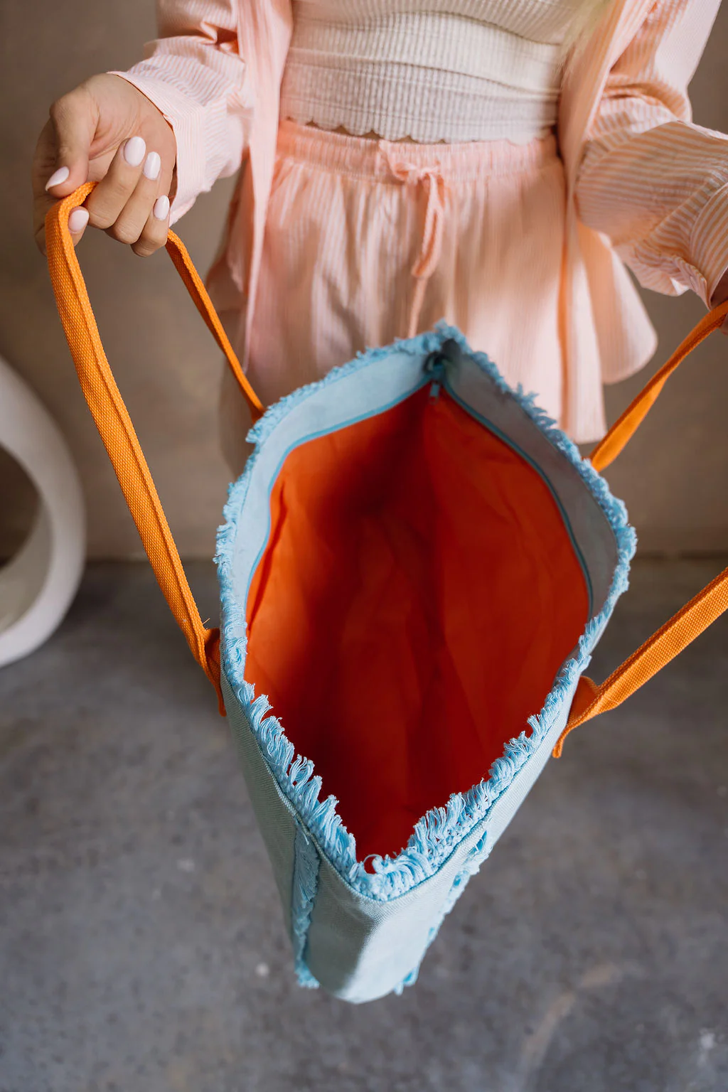 Summer Aqua & Orange Tote Bag - Image 4