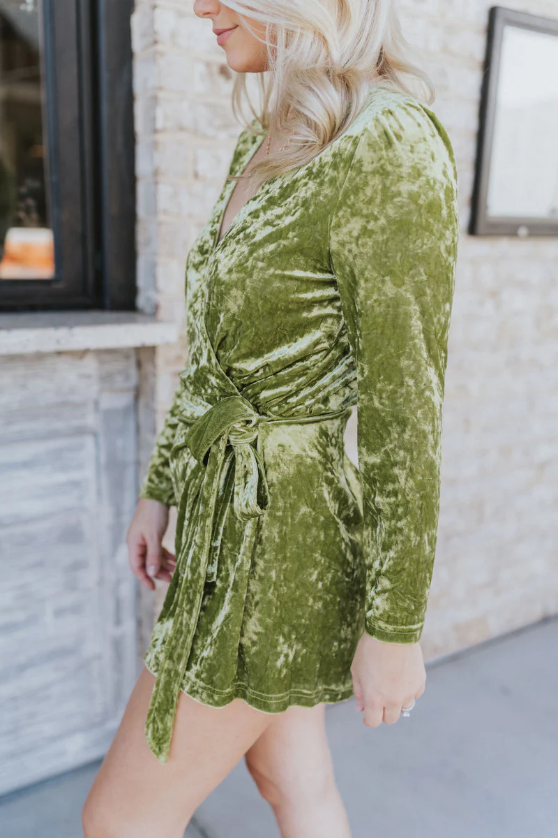 Supernova Velvet Romper in Green - Image 5