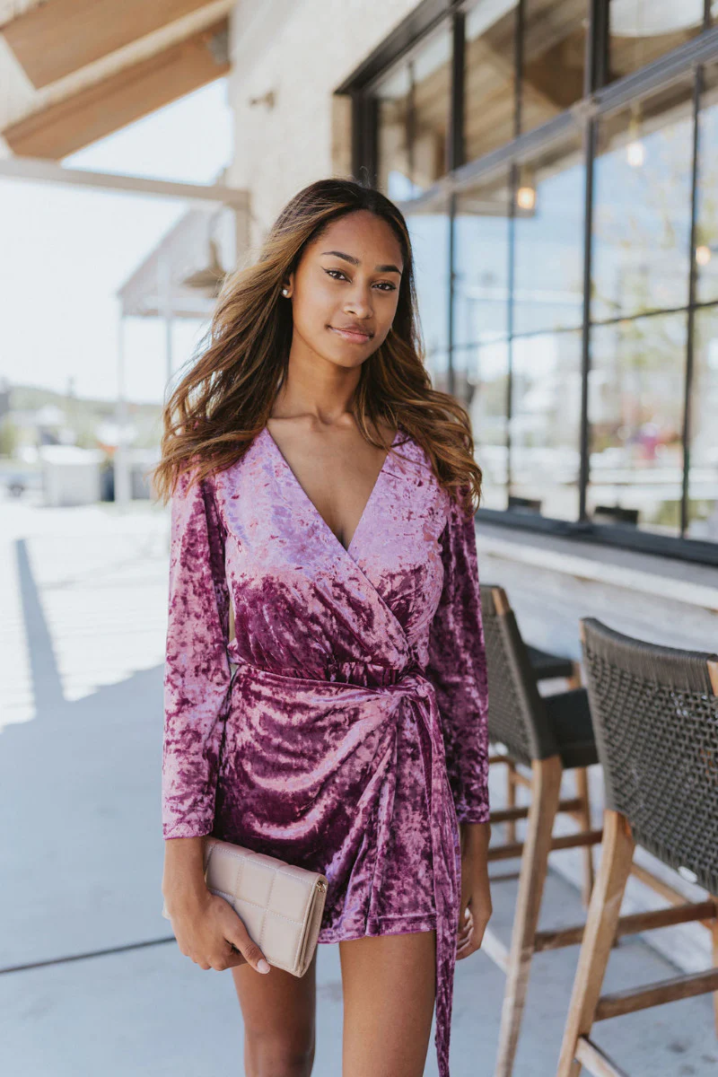 Supernova Velvet Romper in Plum - Image 2