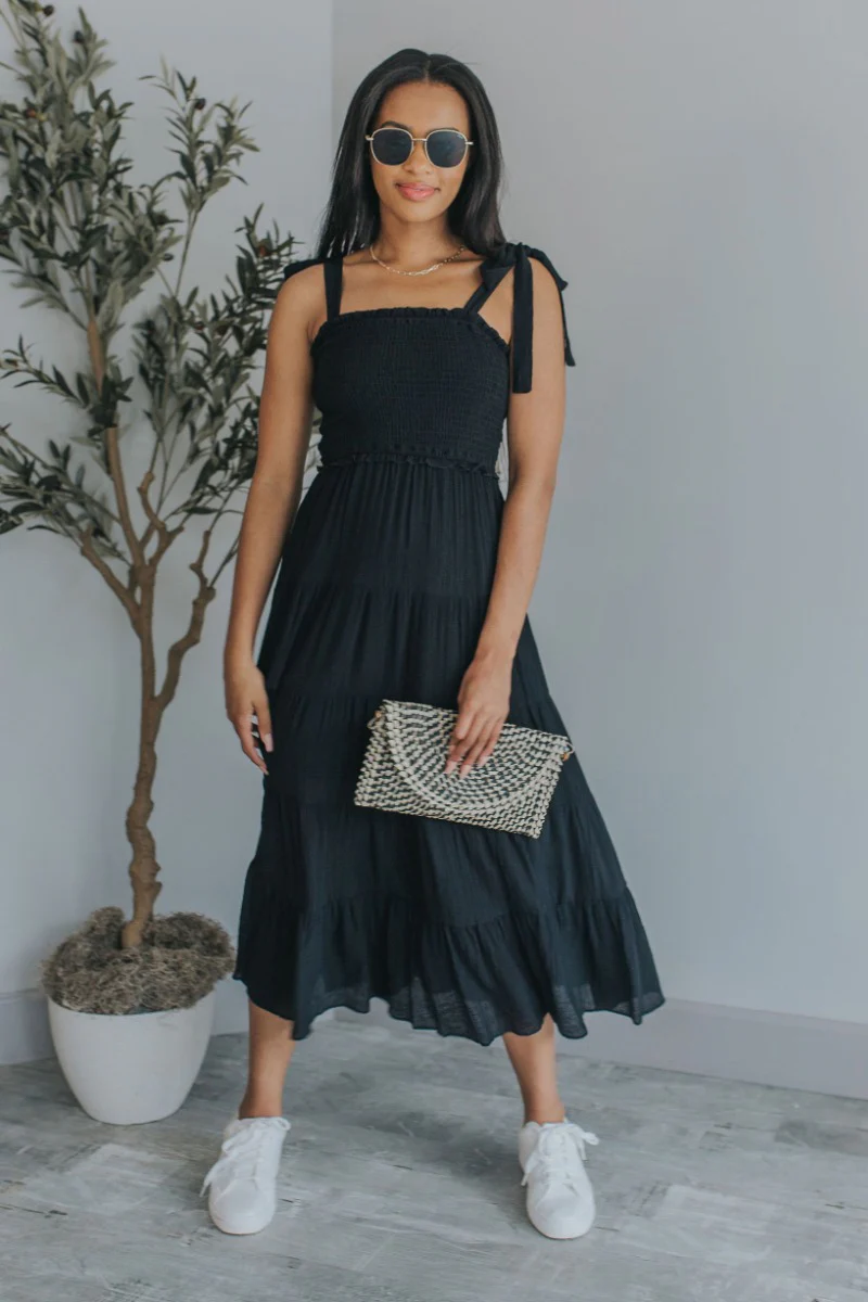 Sweet Intentions Midi Dress in Black