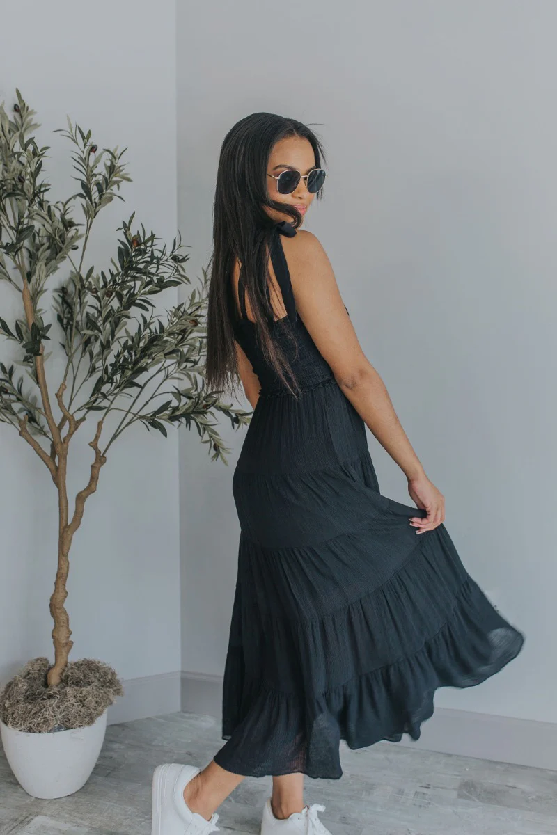 Sweet Intentions Midi Dress in Black - Image 3