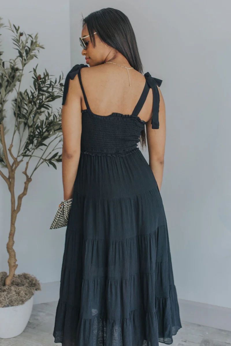 Sweet Intentions Midi Dress in Black - Image 4