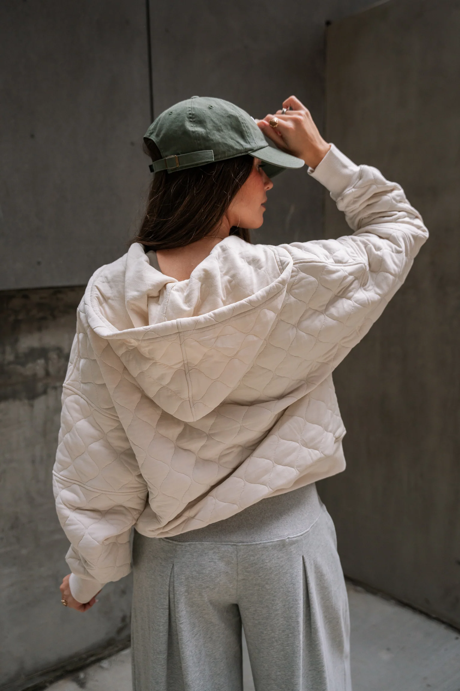 Sylvie Bone Quilt Quarter Zip-Up Jacket - Image 3