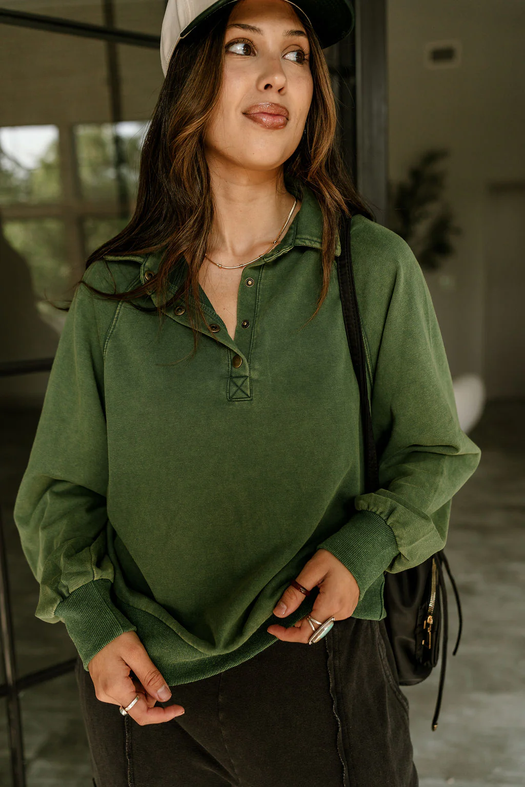 Margot Quarter Button Up Sweatshirt - Image 2