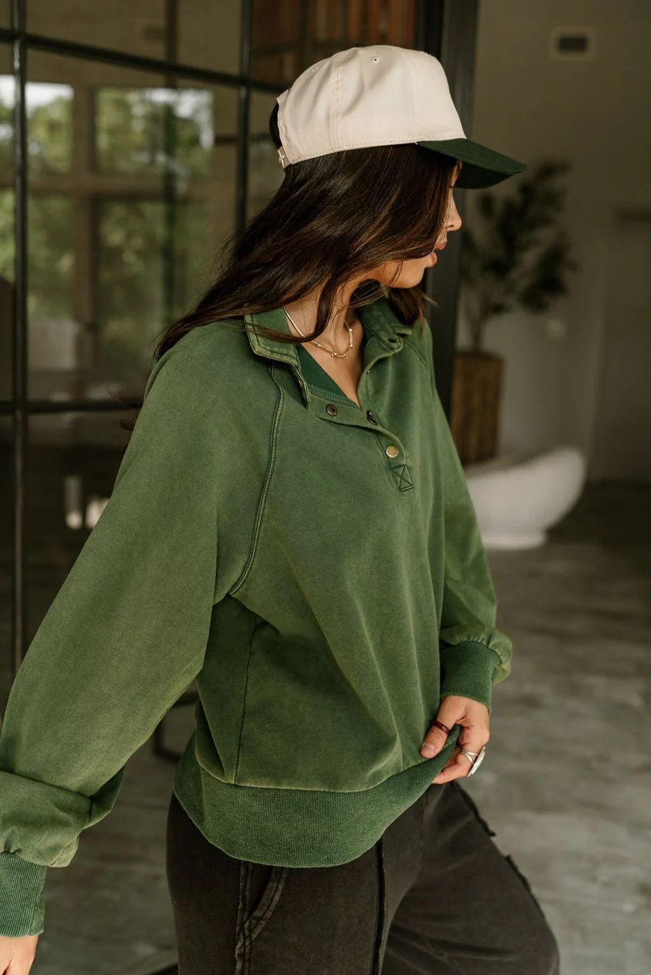 Margot Quarter Button Up Sweatshirt - Image 3