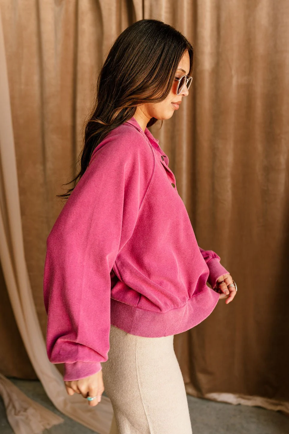 Margot Quarter Button Up Sweatshirt - Image 9