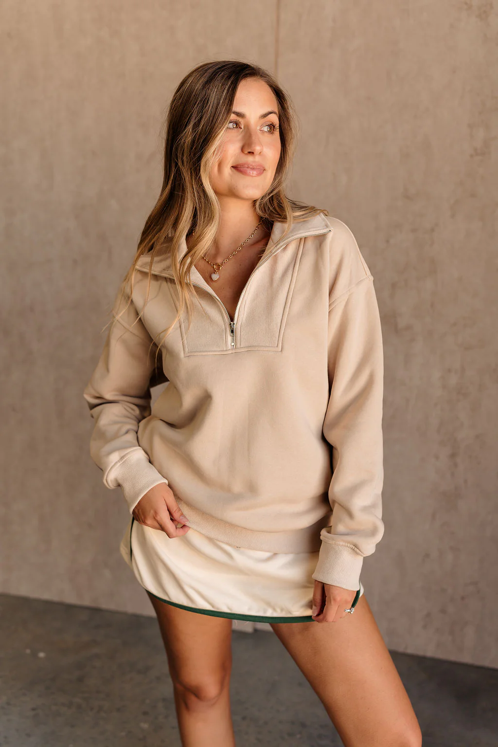 Karla Quarter Zip-Up Long Sleeve Sweatshirt - Image 2