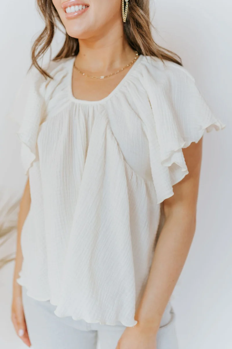 Take A Chance Top in Ivory - Image 3