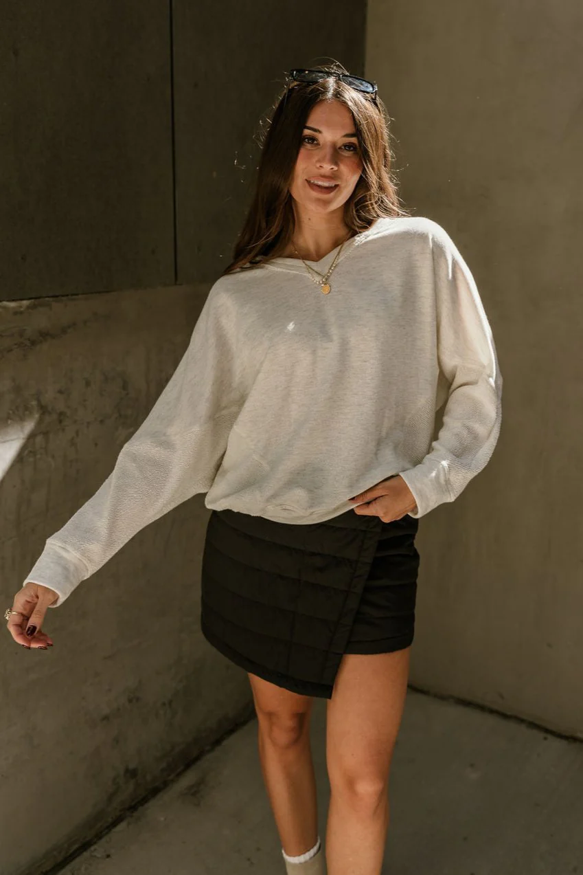 Tayla Oatmeal Long Sleeve Sweatshirt - Image 4