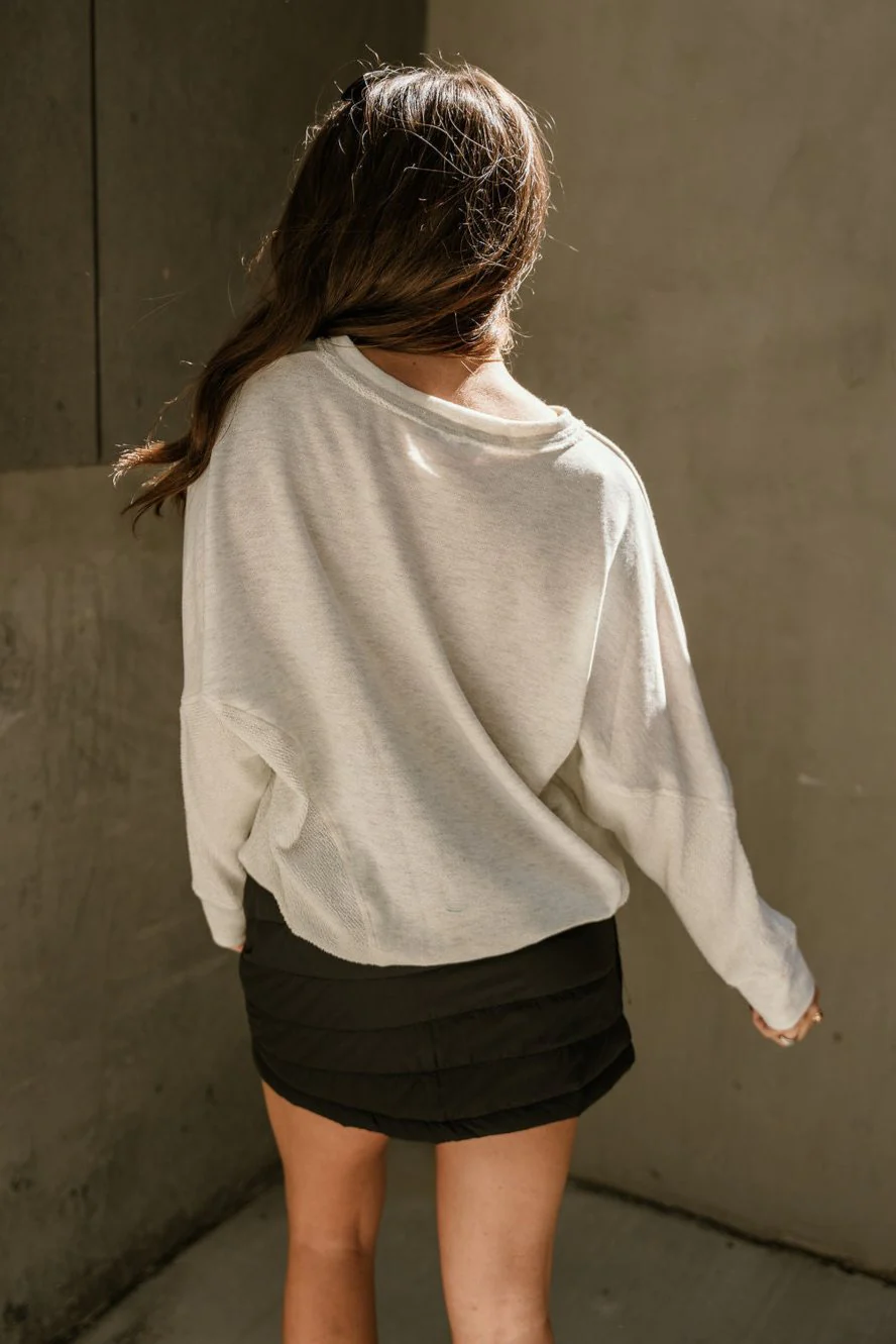 Tayla Oatmeal Long Sleeve Sweatshirt - Image 6