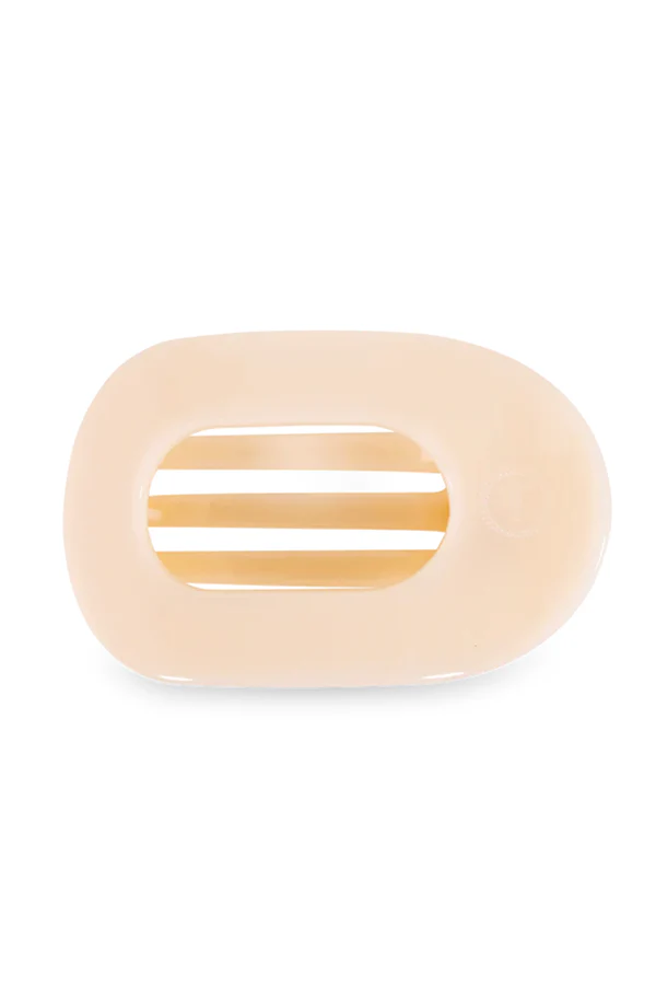 Teleties Almond Beige Large Flat Round Hair Clip