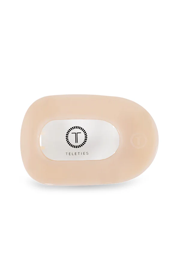 Teleties Almond Beige Medium Flat Round Hair Clip - Image 2