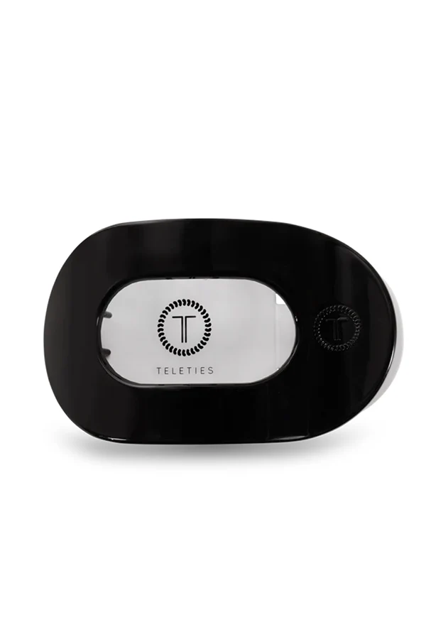 Teleties Jet Black Large Flat Round Hair Clip - Image 2