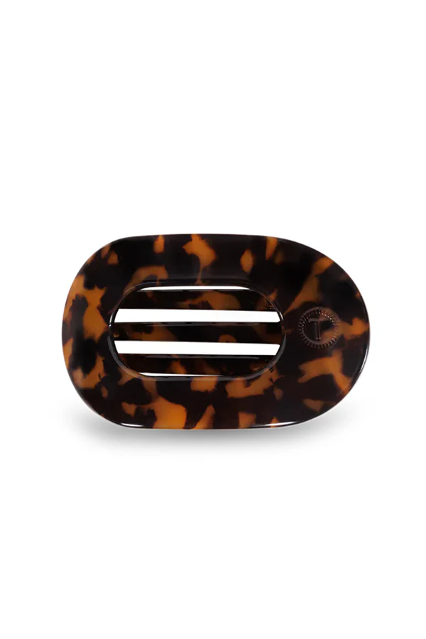 Teleties Tortoise Medium Flat Round Hair Clip
