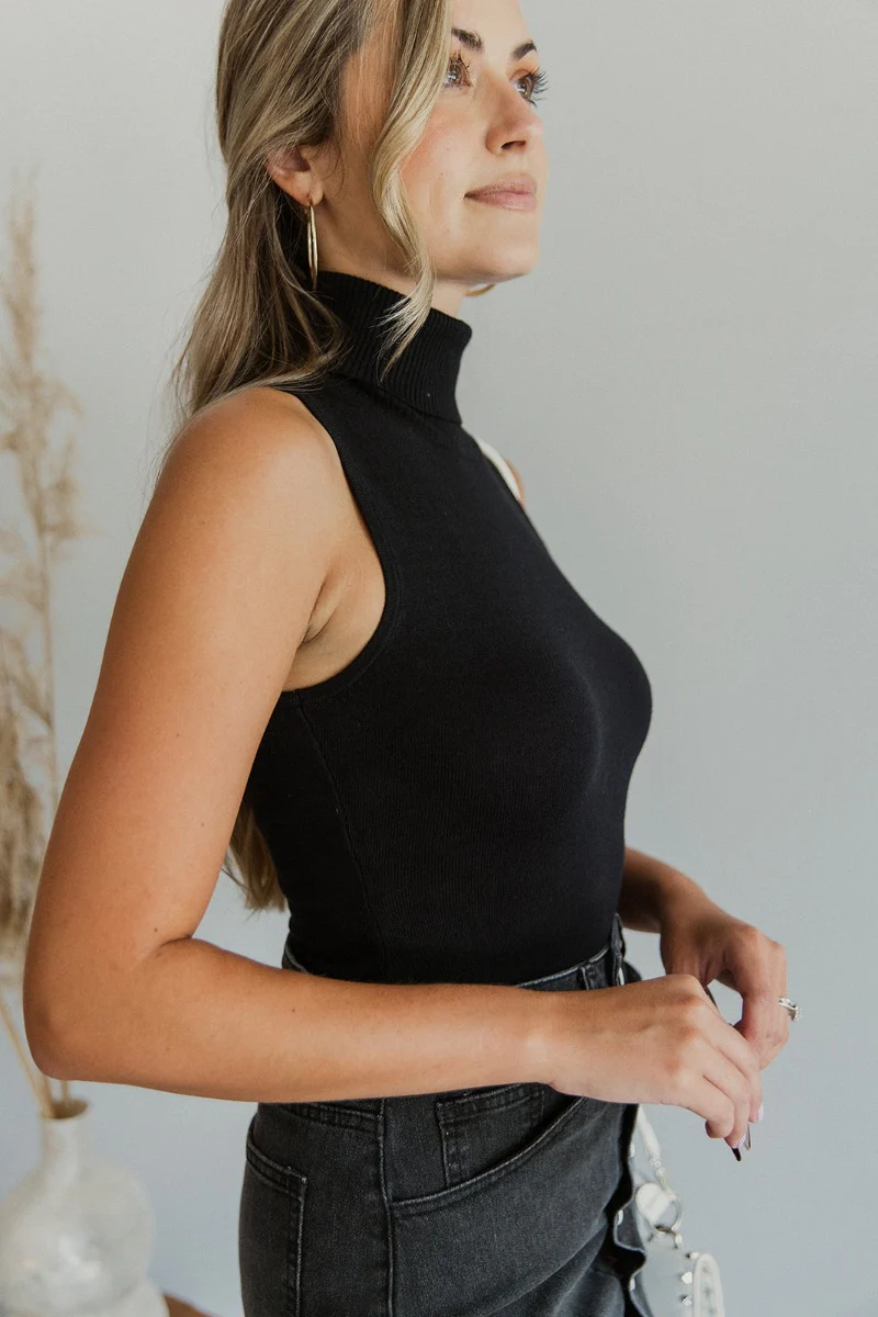 Tell Me More Bodysuit in Black - Image 4