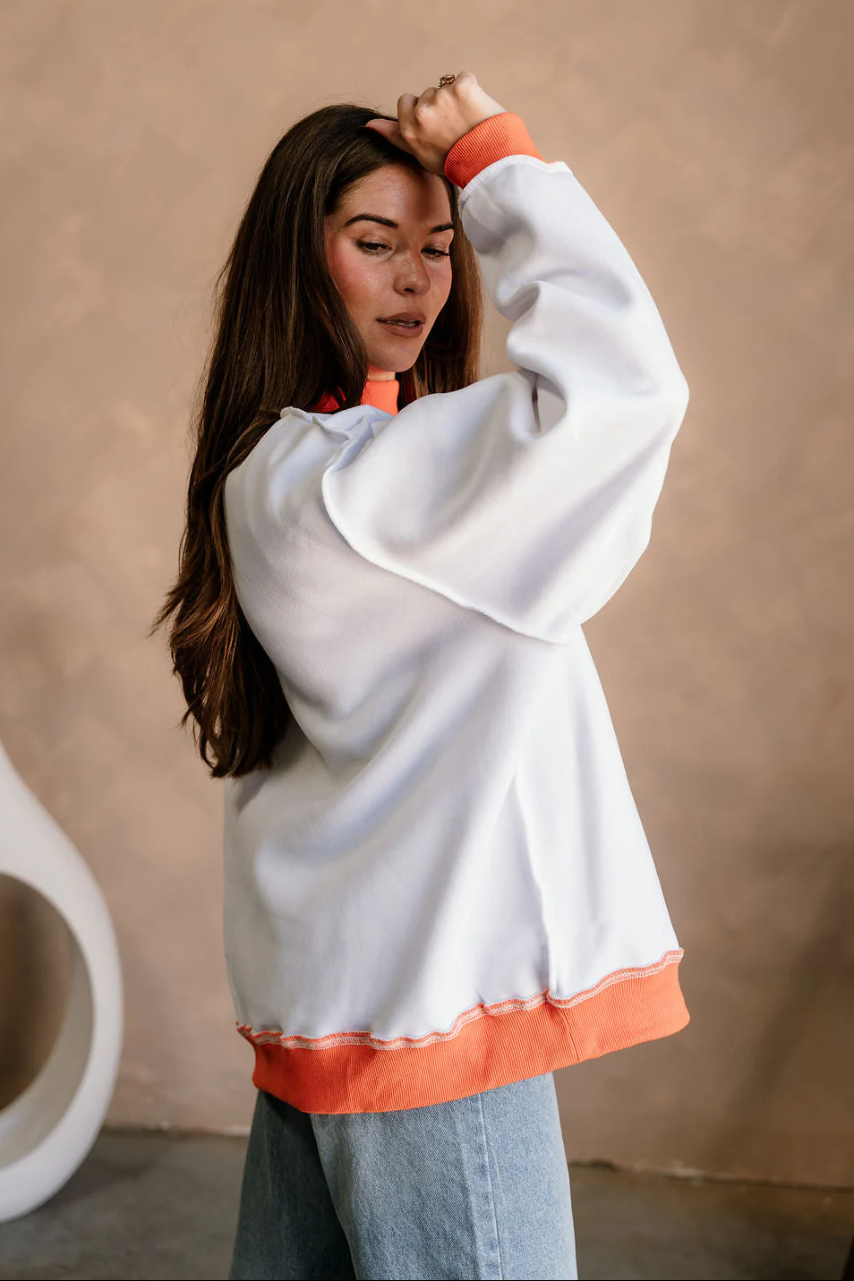 Tennessee Orange & White Mock Neck Sweatshirt - Image 7