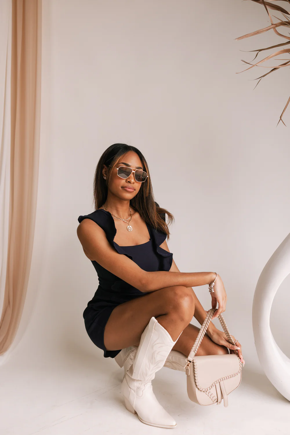 Tianna Navy Sleeveless Denim Romper - Image 4