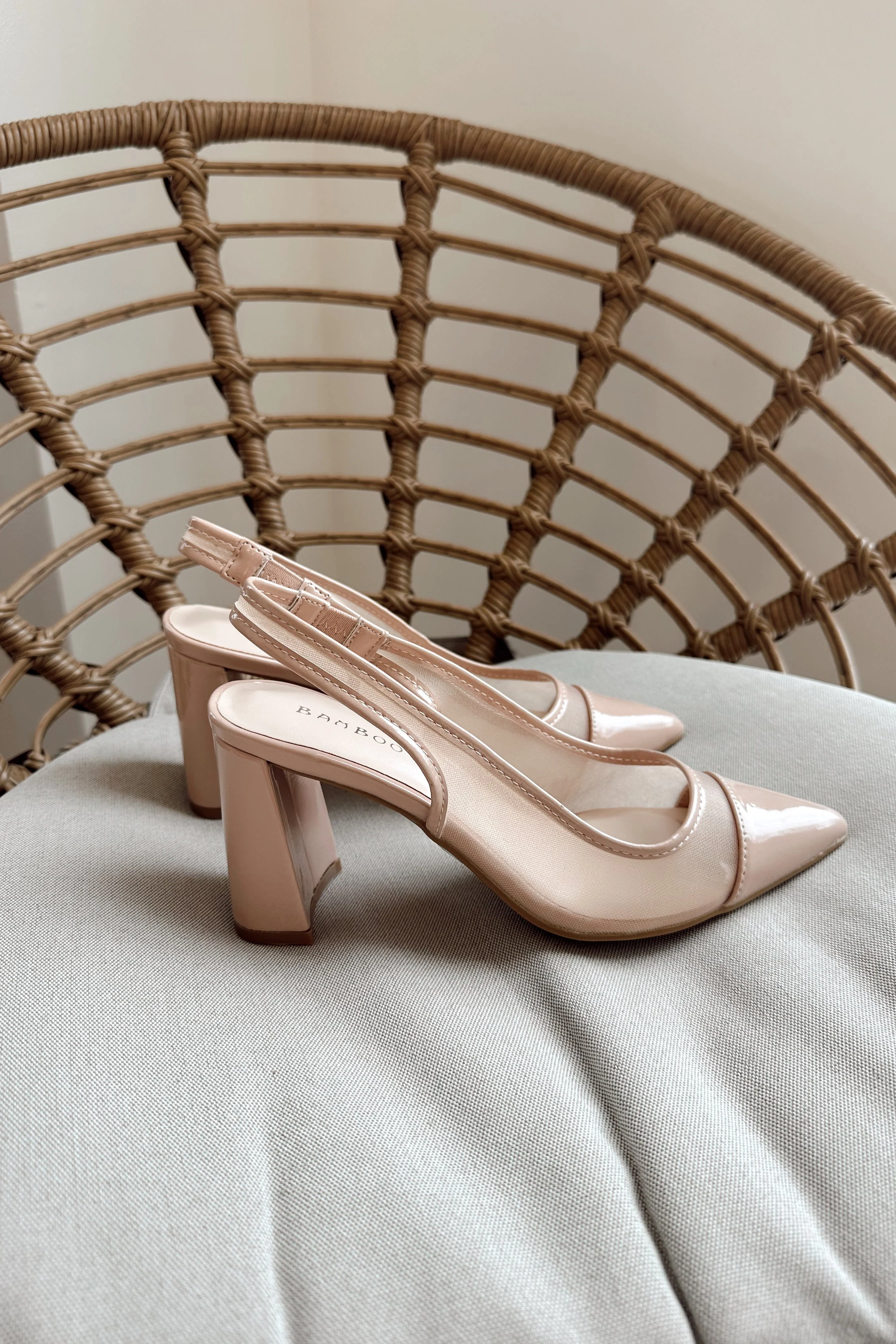 Tiffany Nude Mesh & Patent Pointed Toe Heel - Image 7