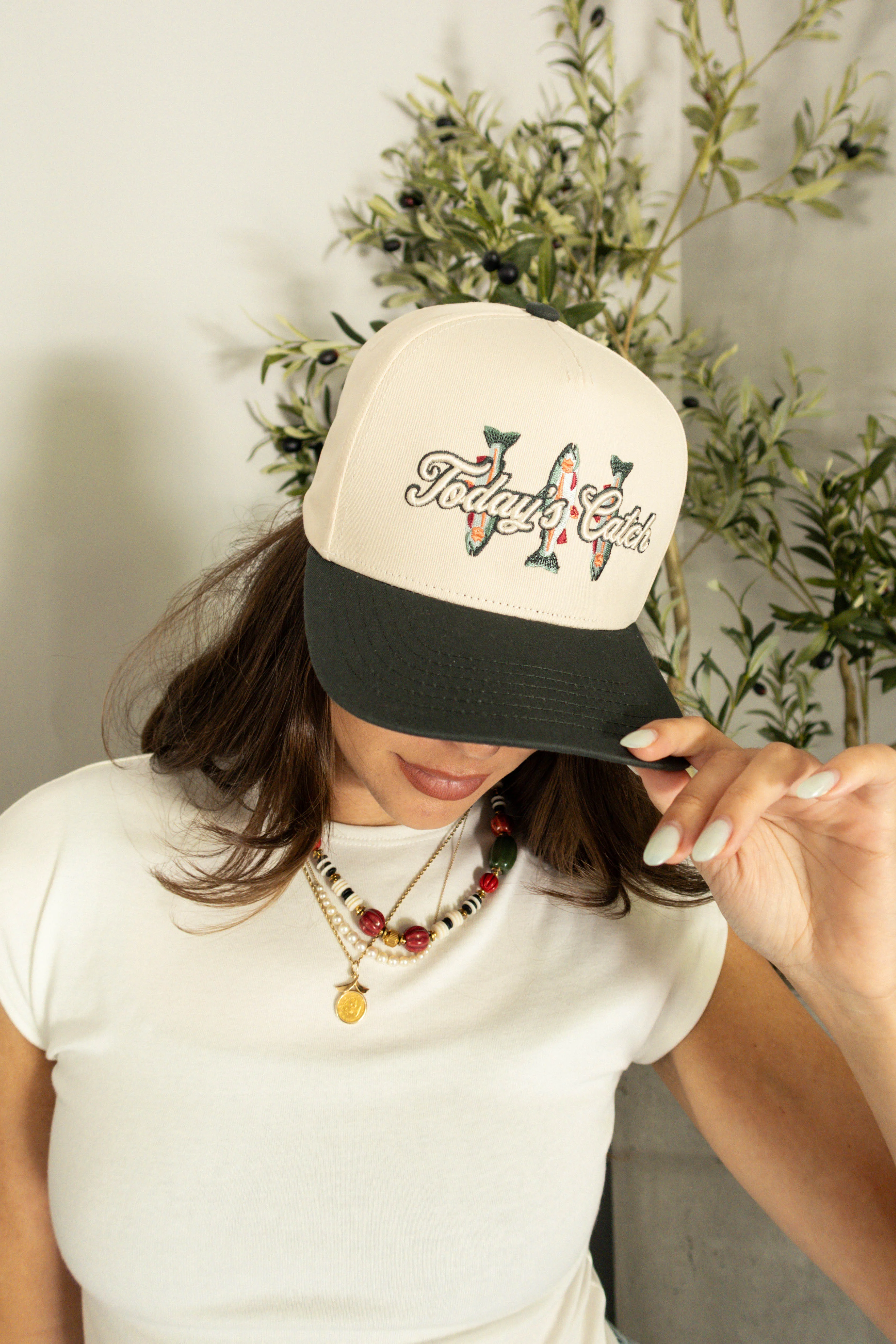 Today's Catch Embroidered Green Trucker Hat - Image 2