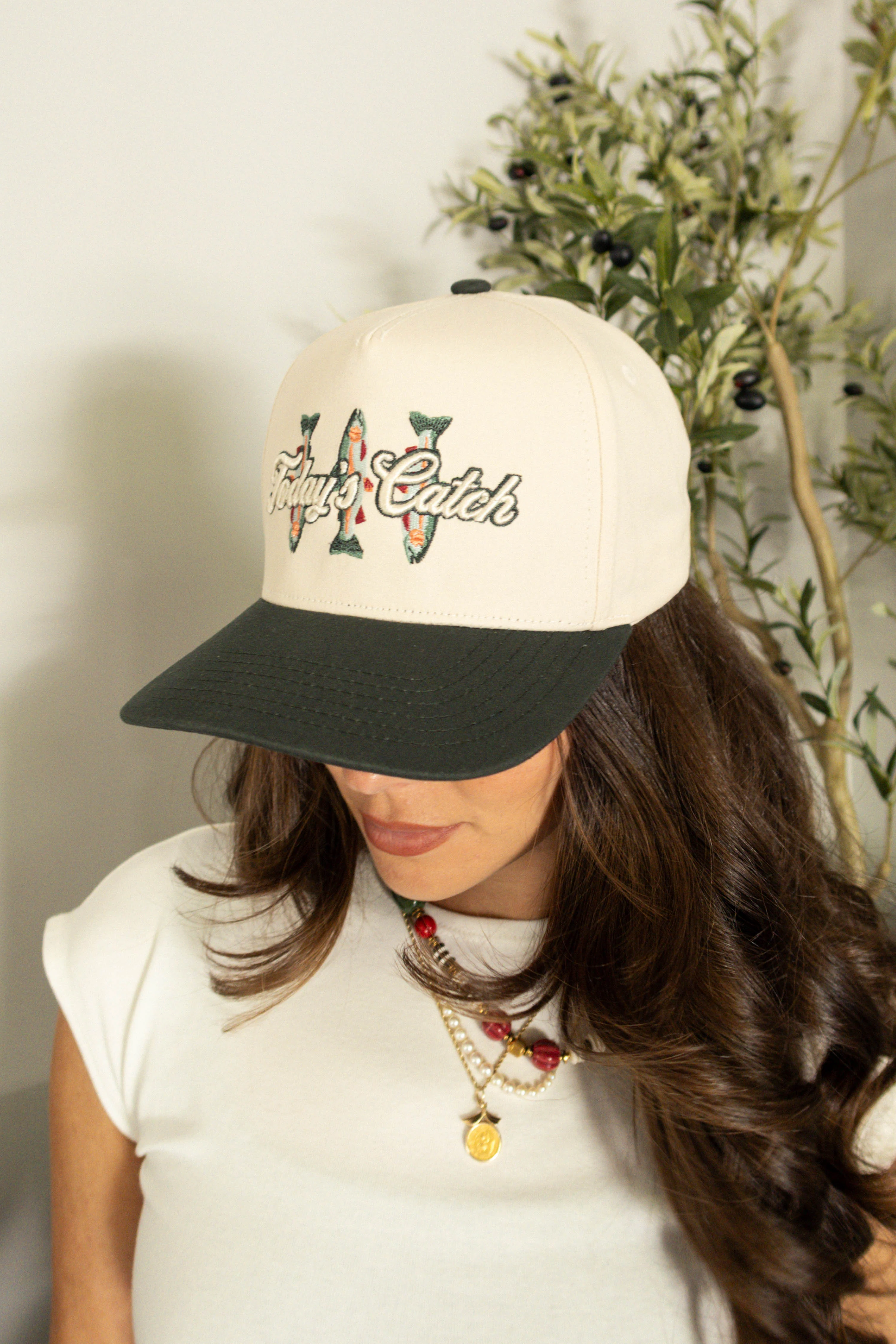 Today's Catch Embroidered Green Trucker Hat - Image 3