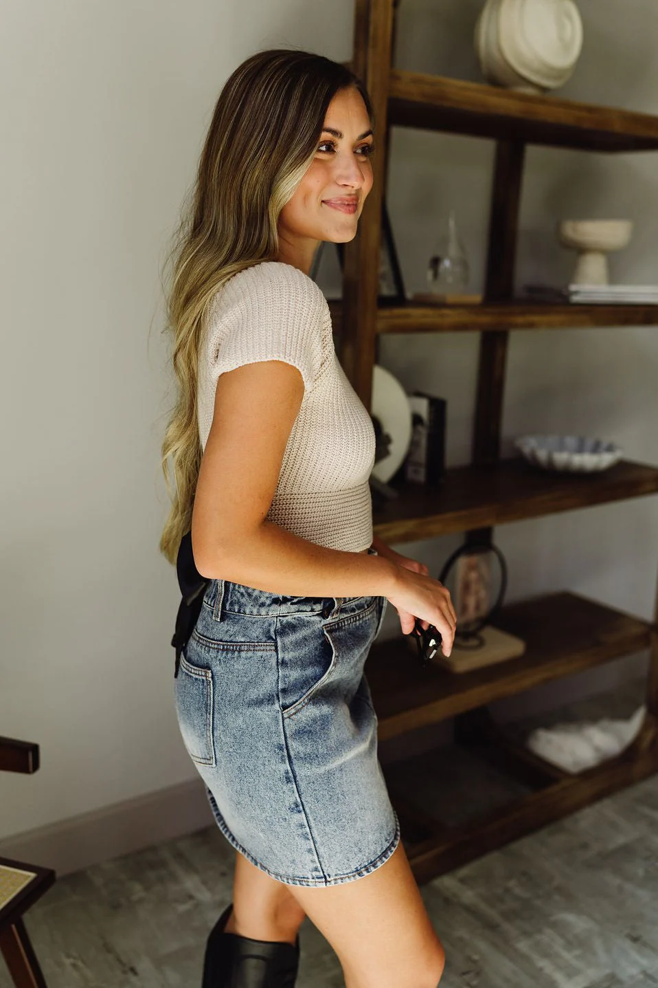 Tory Denim Mini Skirt - Image 4