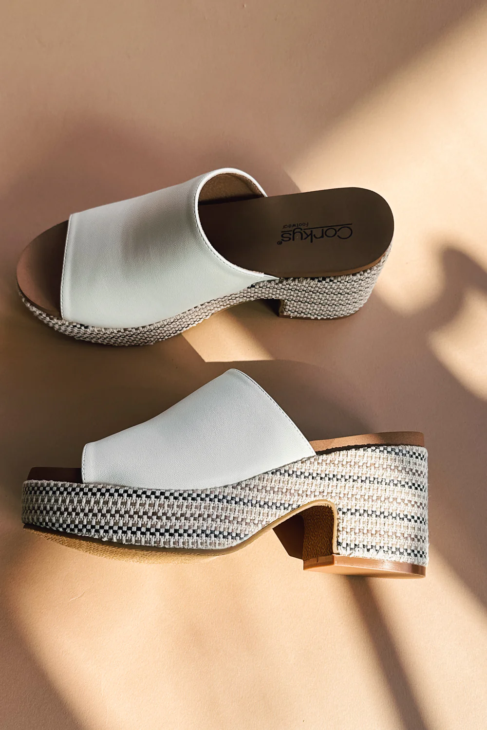 Corkys Totally Buggin Ivory Block Heel Sandal