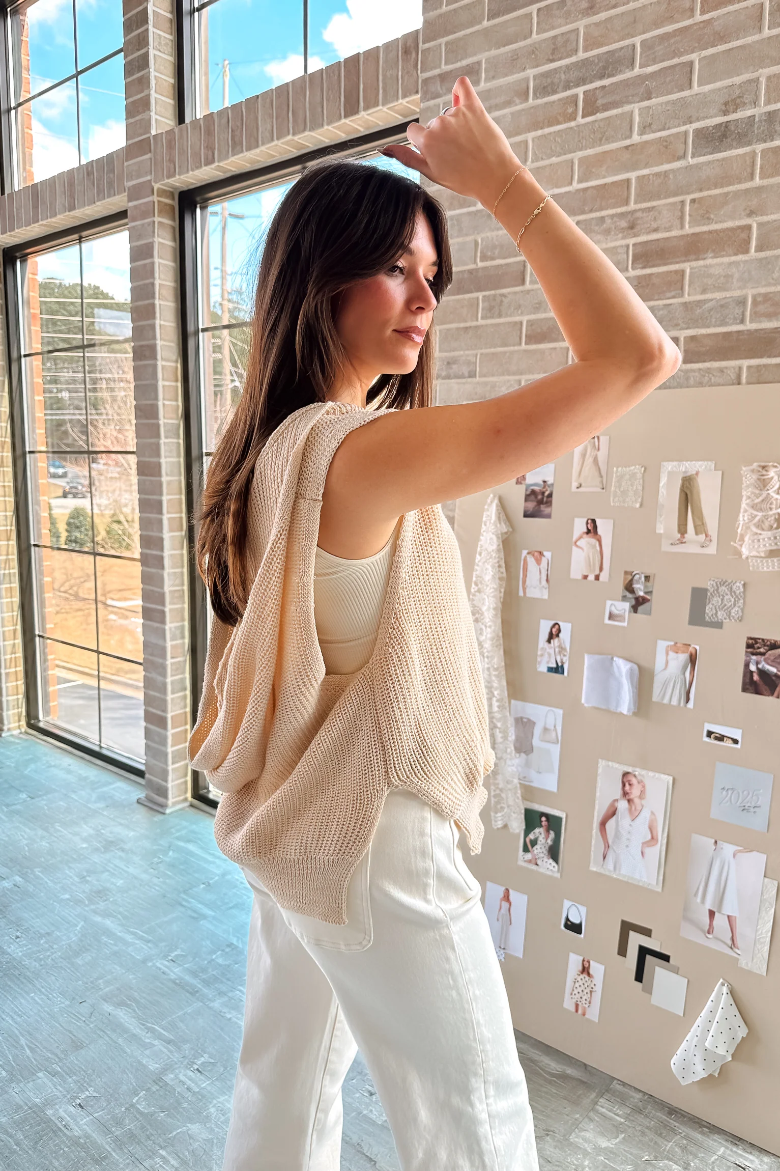 Trisha Natural Knit Hoodie Tank - Image 2