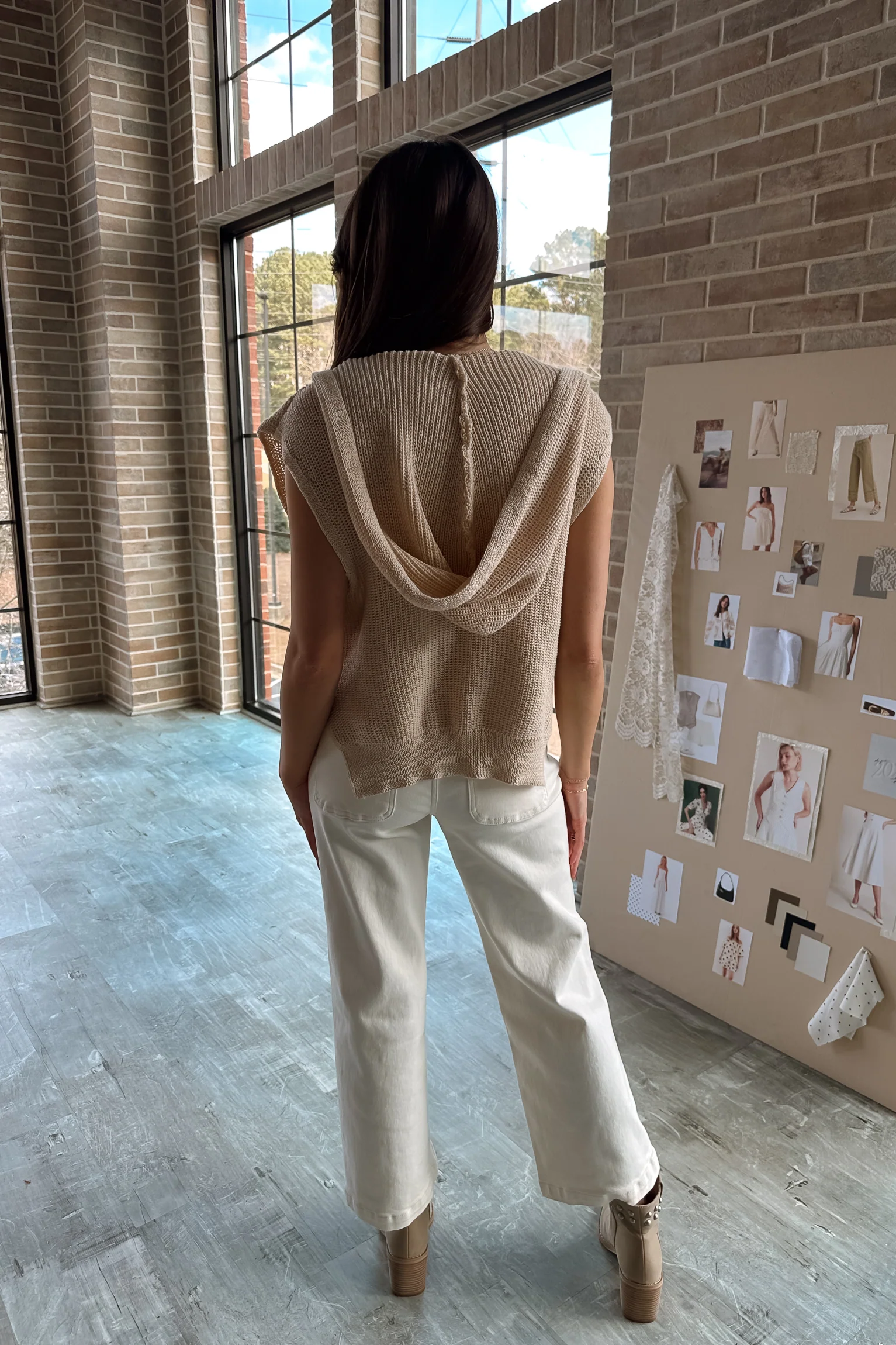 Trisha Natural Knit Hoodie Tank - Image 8