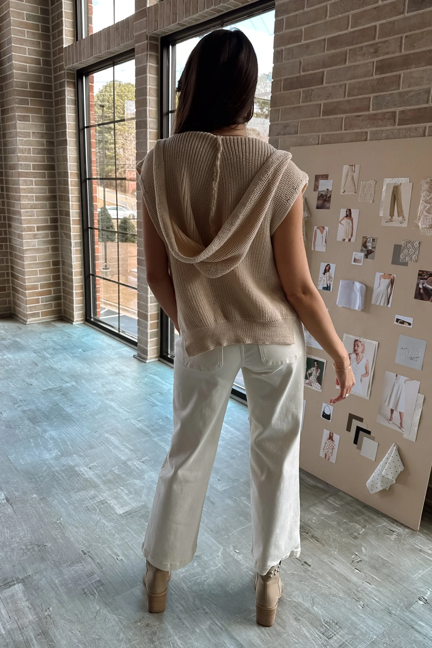 Trisha Natural Knit Hoodie Tank - Image 9