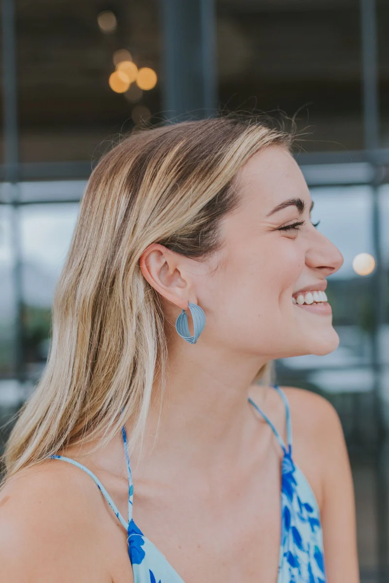 Twisted Up Earrings in Grey