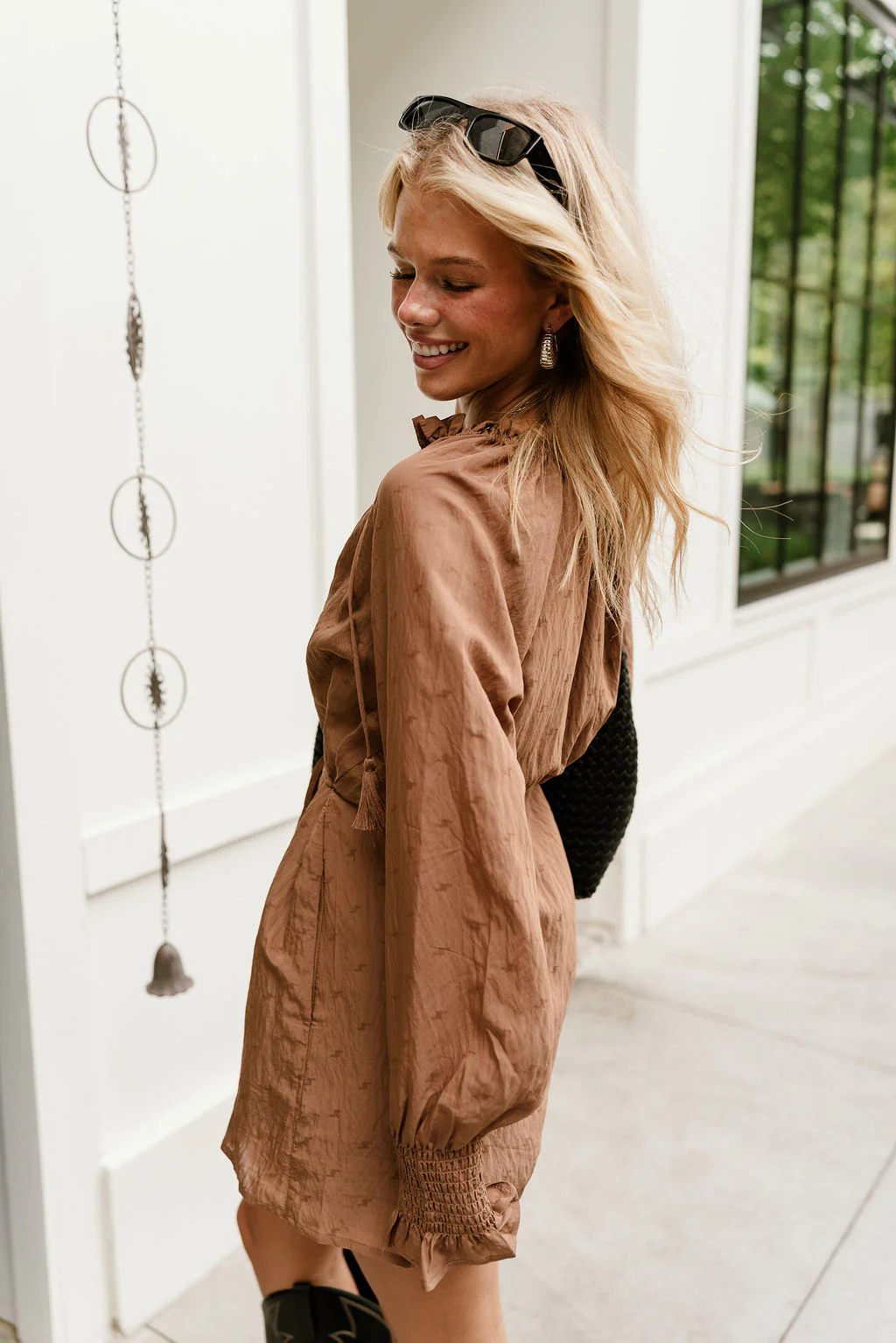 Kennedi Brown Long Sleeve Romper - Image 7