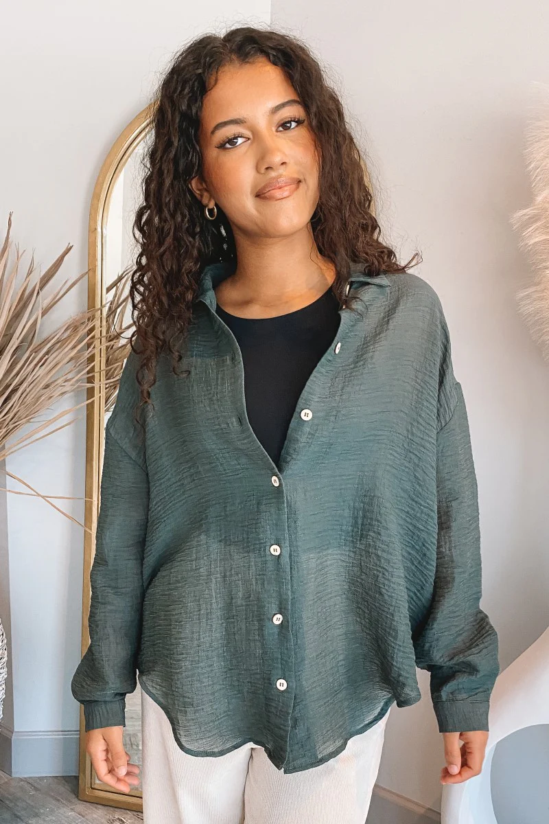 Upstate Twist-Back Top in Green