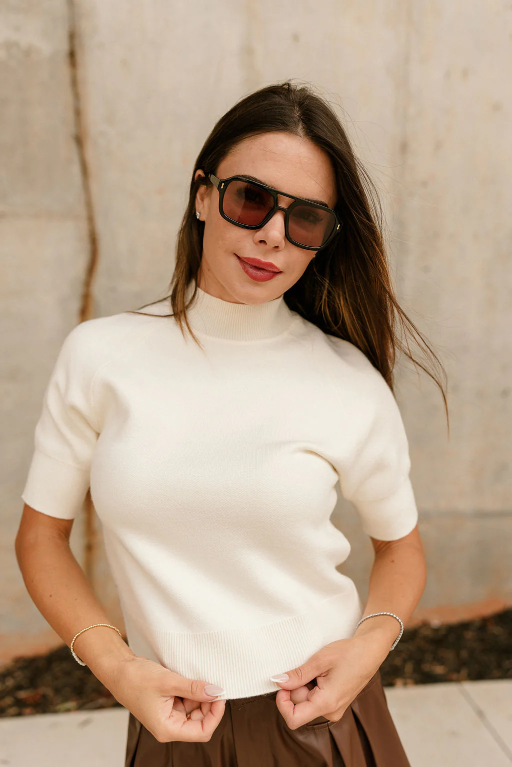 Jasmine Cream High Neckline Sweater - Image 2