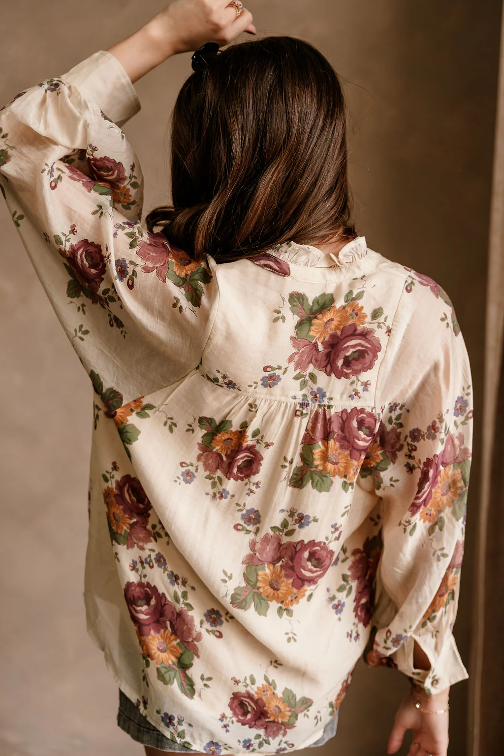 Valencia Cream Multi Floral Long Sleeve Top - Image 10